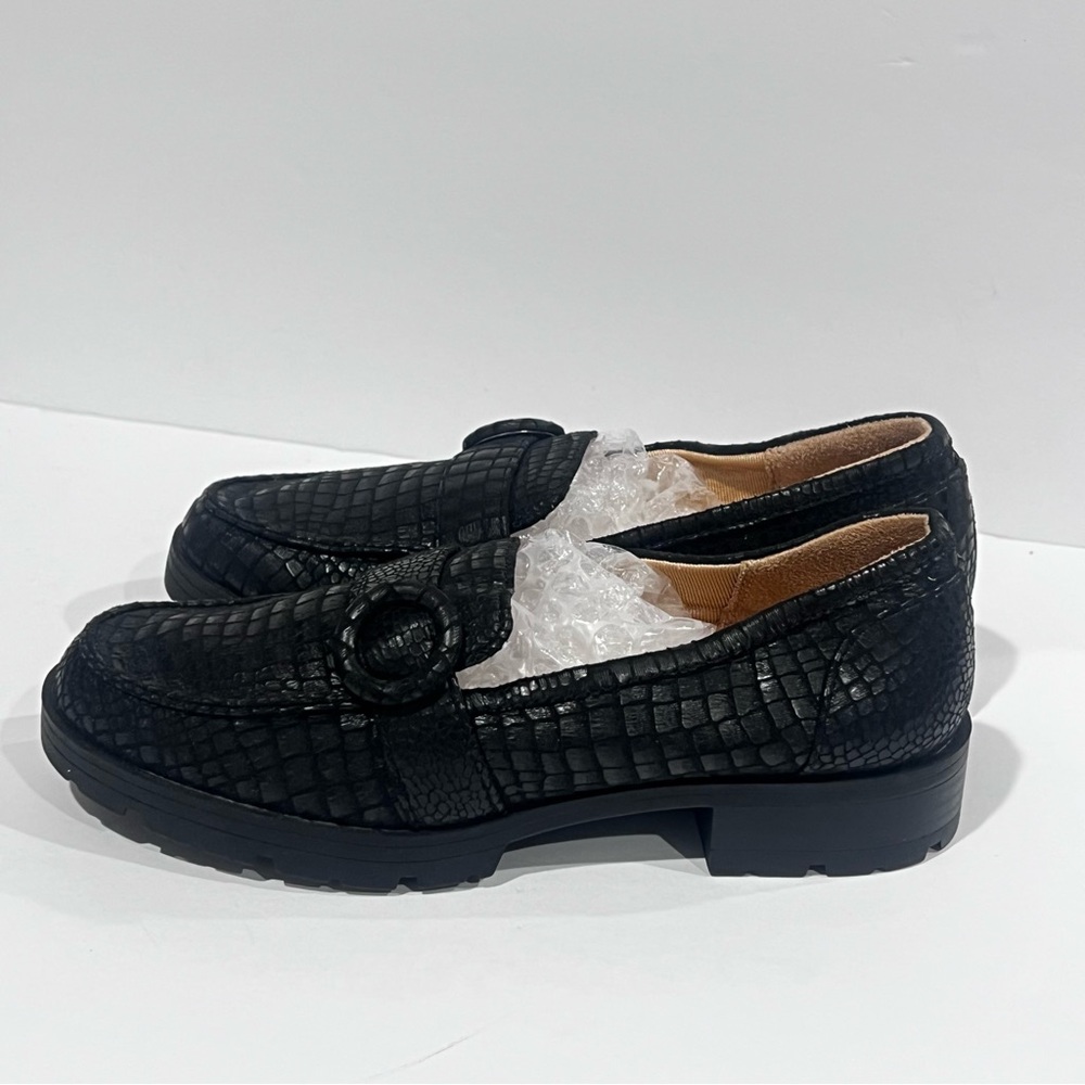 LifeStride Women’s Lolly Slip-On Loafer Black Croc Size 5M Chic Comfort Flats 🔥